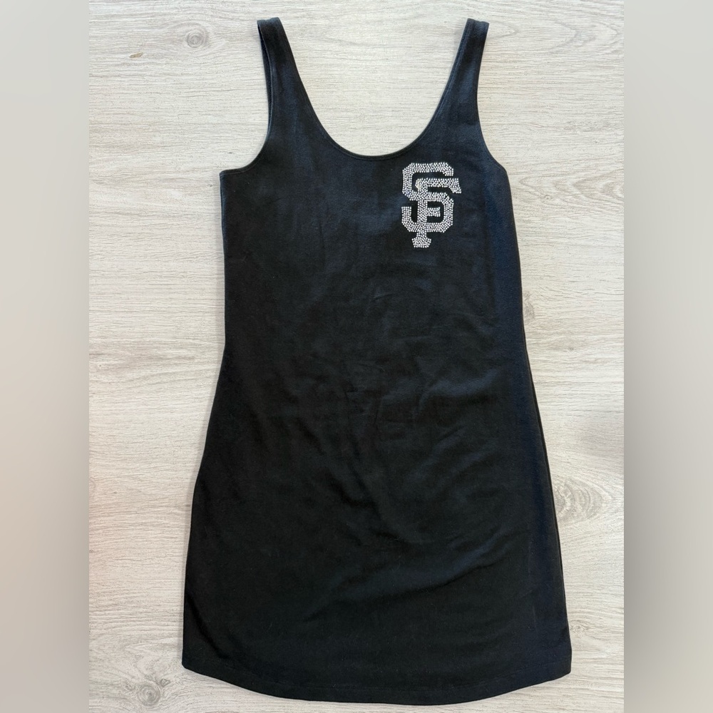 Giants Black Tank Dress with Silver Logo - Picture 1 of 4